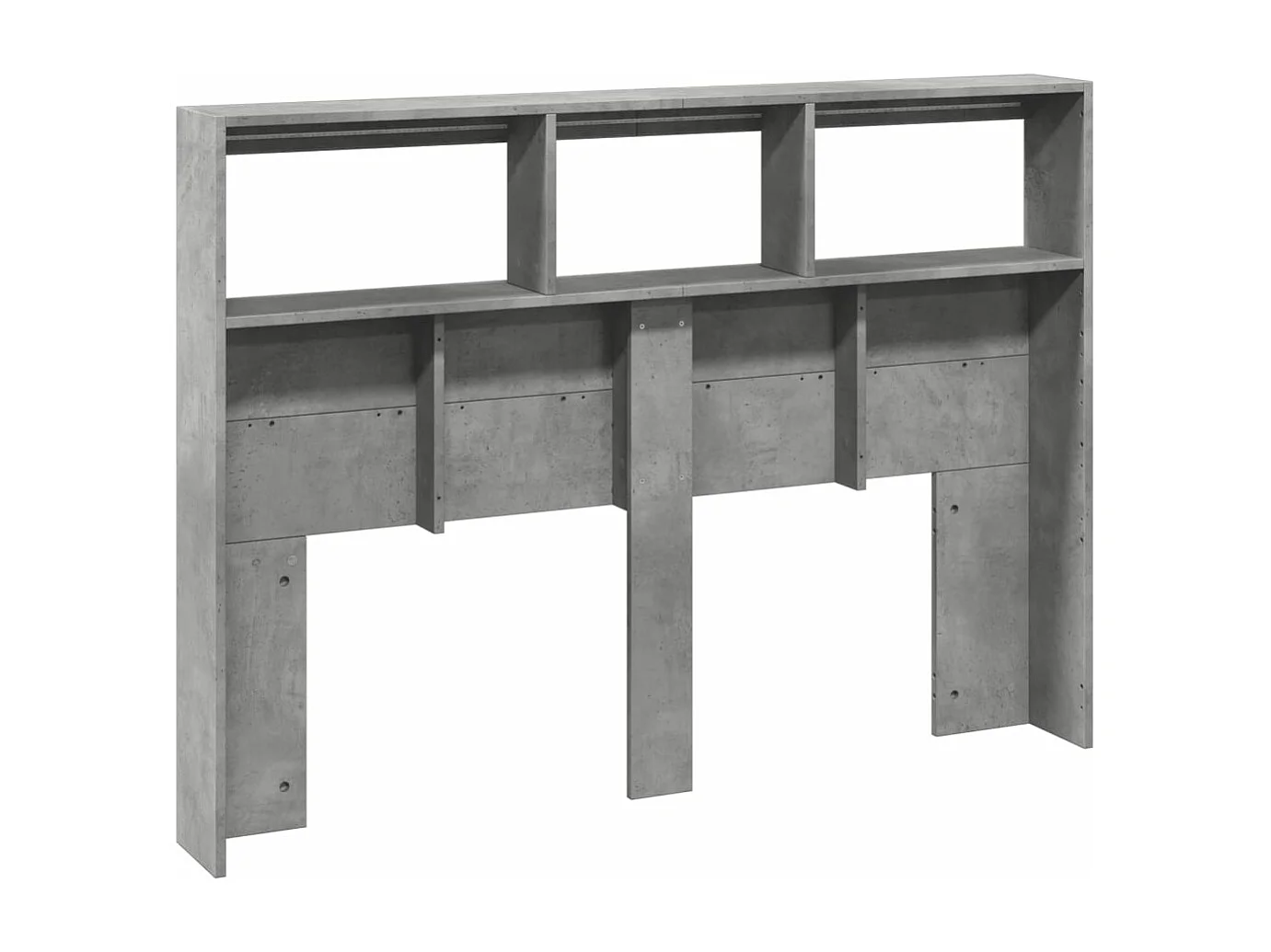 Armoire tête de lit avec LED gris béton 140x17x102 cm