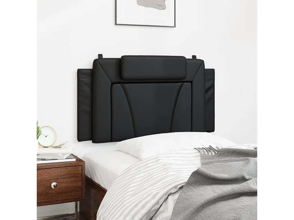 Hoofdbordkussen "Viana" 100 cm kunstleer zwart