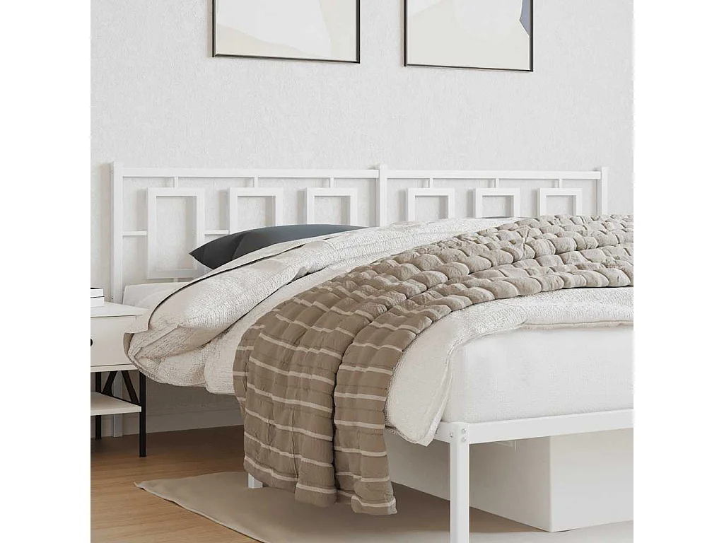 Vervangend hoofdbord 193 cm metaal wit