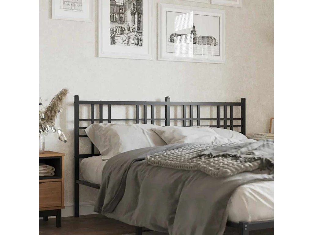 Tête de lit de remplacement métal noir 160 cm