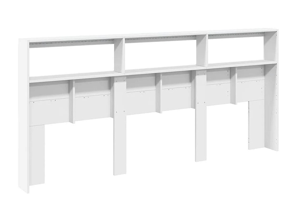LED-Kopfteil mit Ablagen Weiß 220x17x102 cm