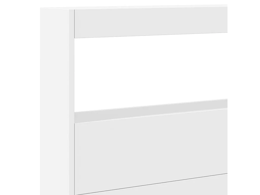 LED-Kopfteil mit Ablagen Weiß 220x17x102 cm