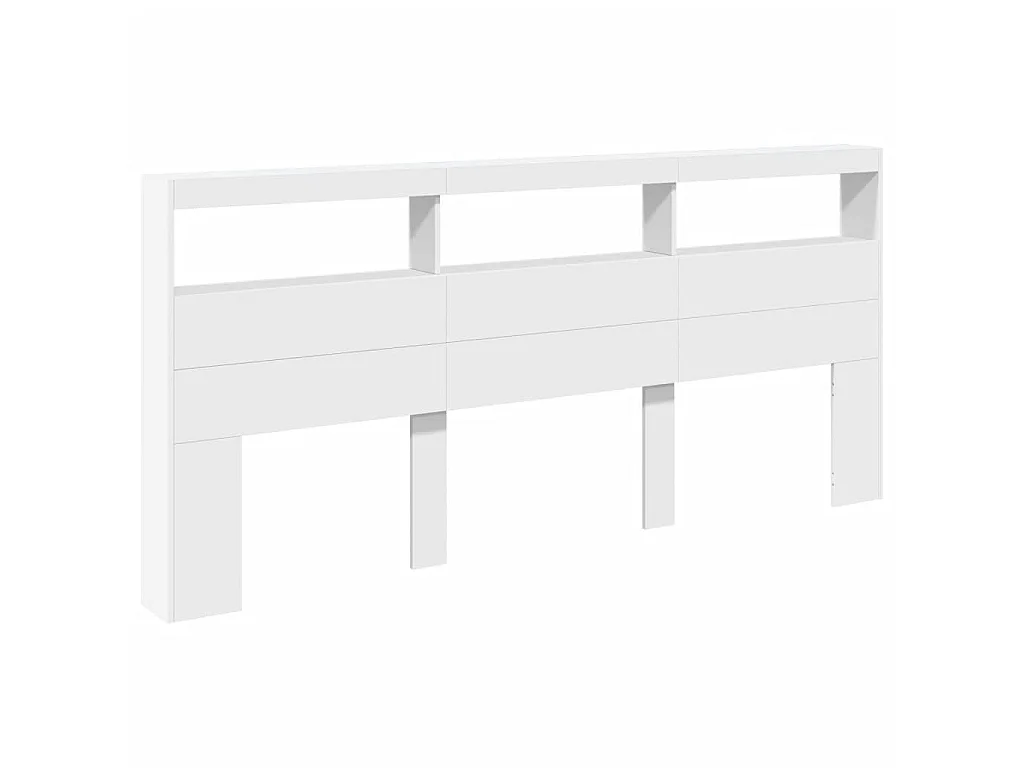 Armoire tête de lit avec LED blanc 220x17x102 cm