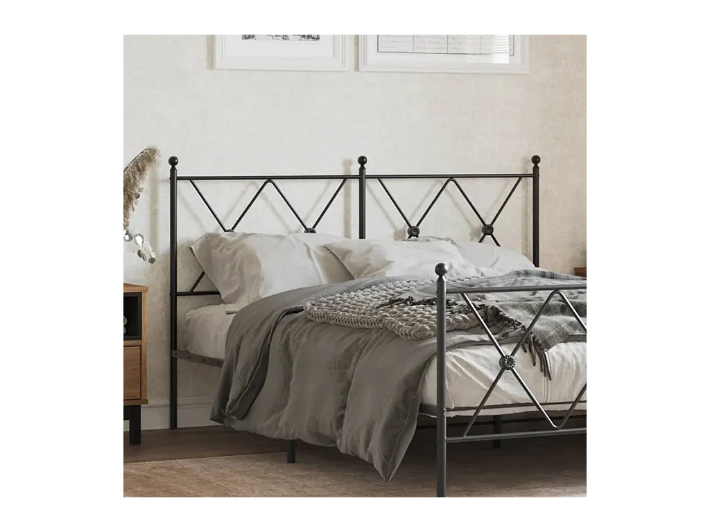 Tête de lit métal noir 137 cm