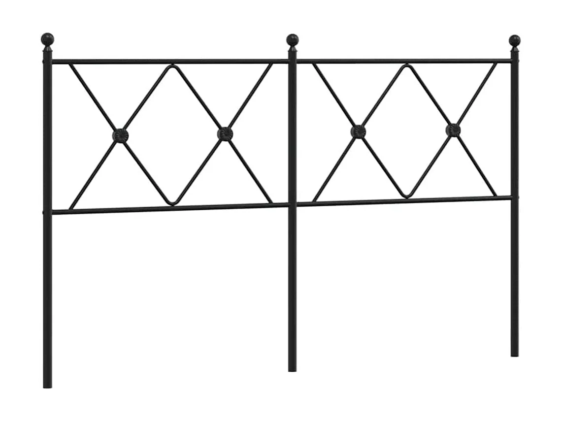 Tête de lit de remplacement métal noir 137 cm