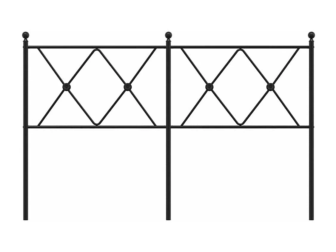 Tête de lit de remplacement métal noir 137 cm