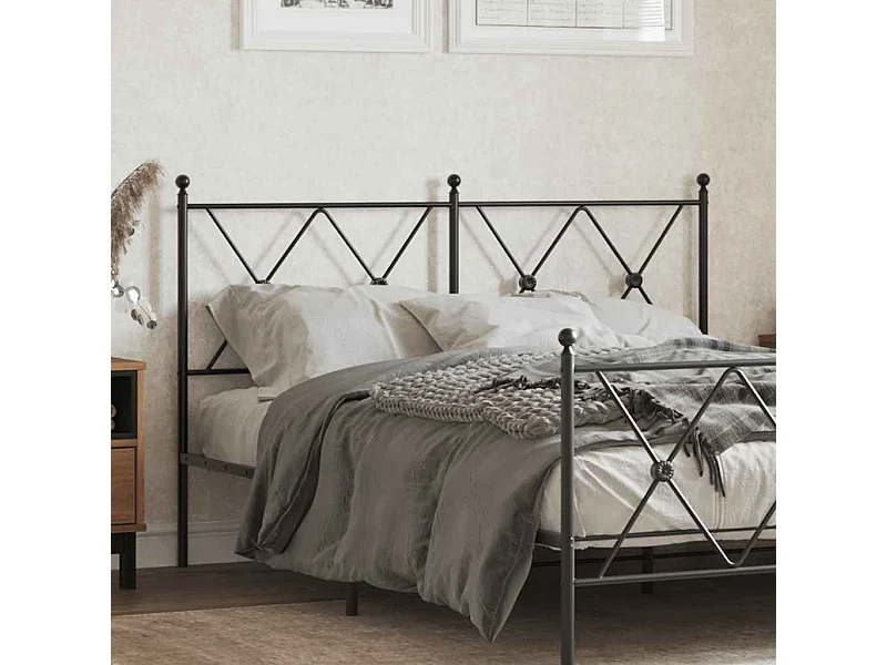 Tête de lit de remplacement métal noir 137 cm