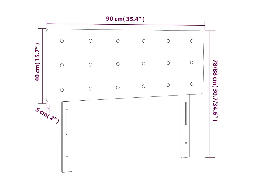 Testiera a LED Blu scuro 90x5x78/88 cm in Tessuto