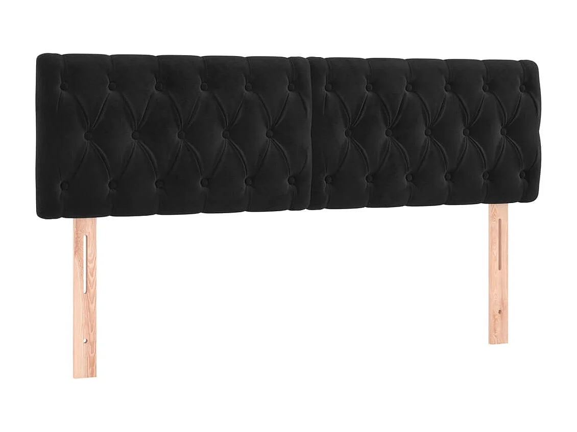 Hoofdbord LED 144x7x78/88 cm fluweel zwart