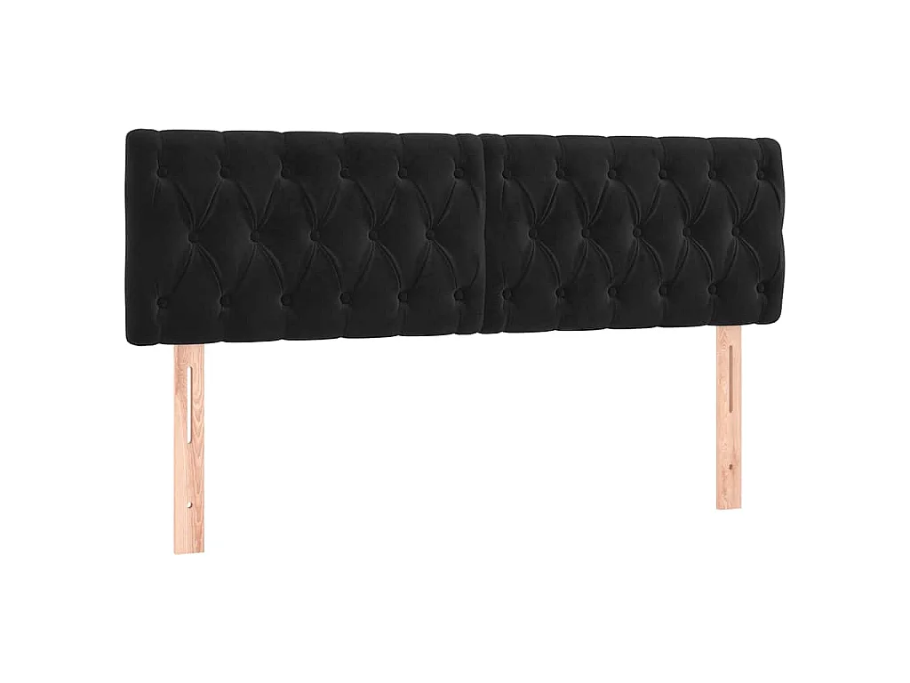 Hoofdbord LED 144x7x78/88 cm fluweel zwart
