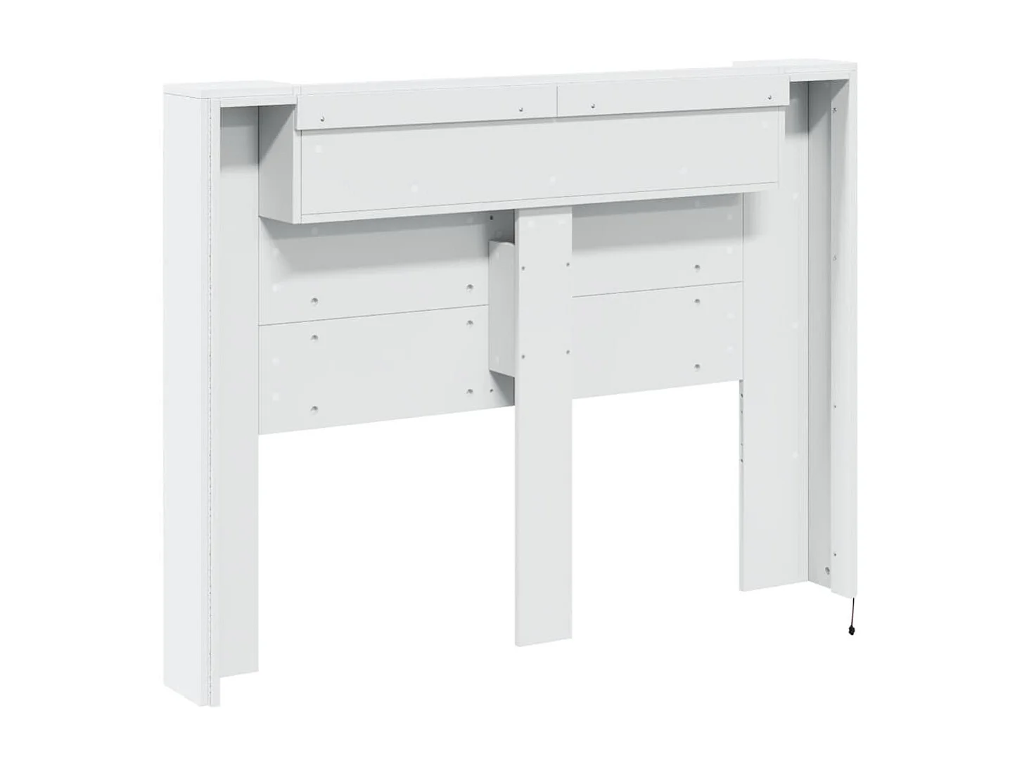 LED-Kopfteil mit Ablagen Weiß 140x16,5x103,5 cm