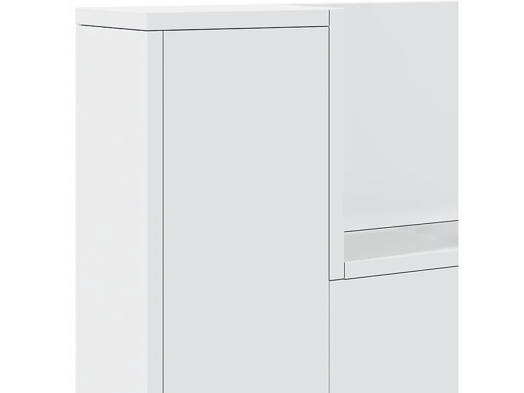 LED-Kopfteil mit Ablagen Weiß 140x16,5x103,5 cm