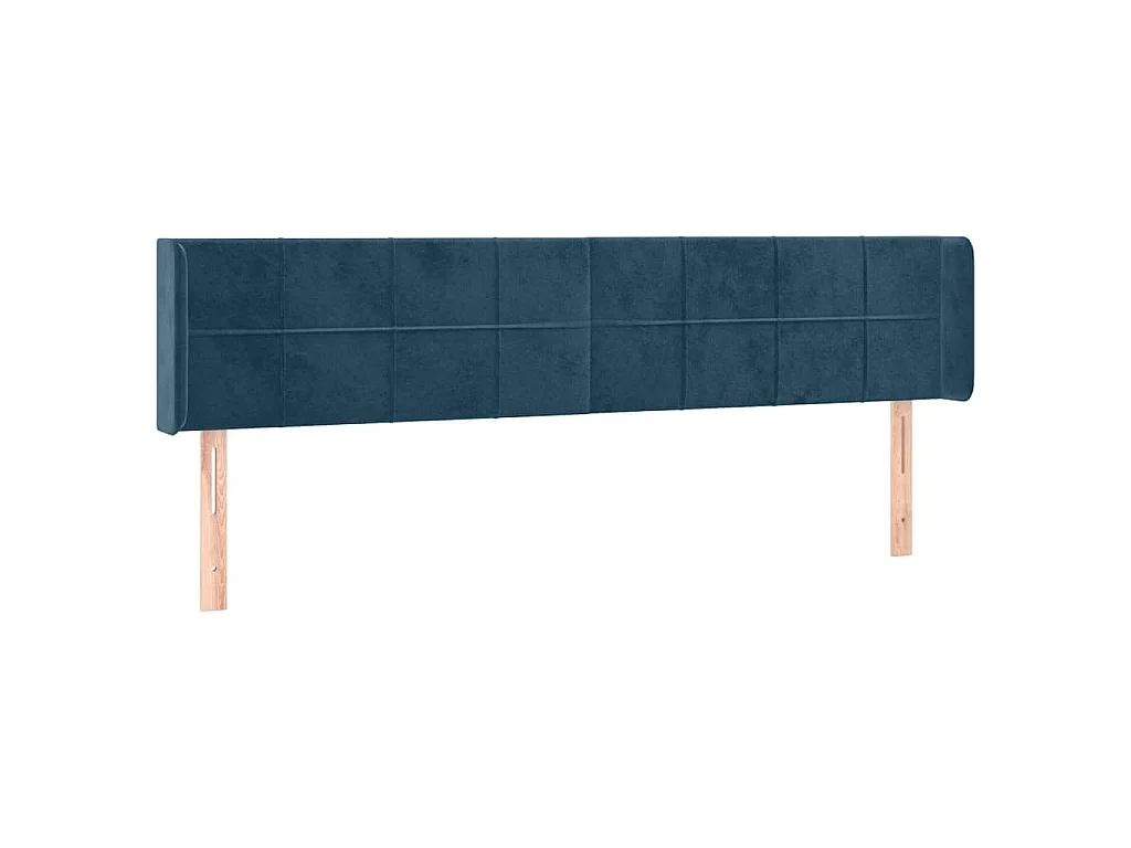Tête de lit à LED Bleu foncé 203x16x78/88 cm Velours