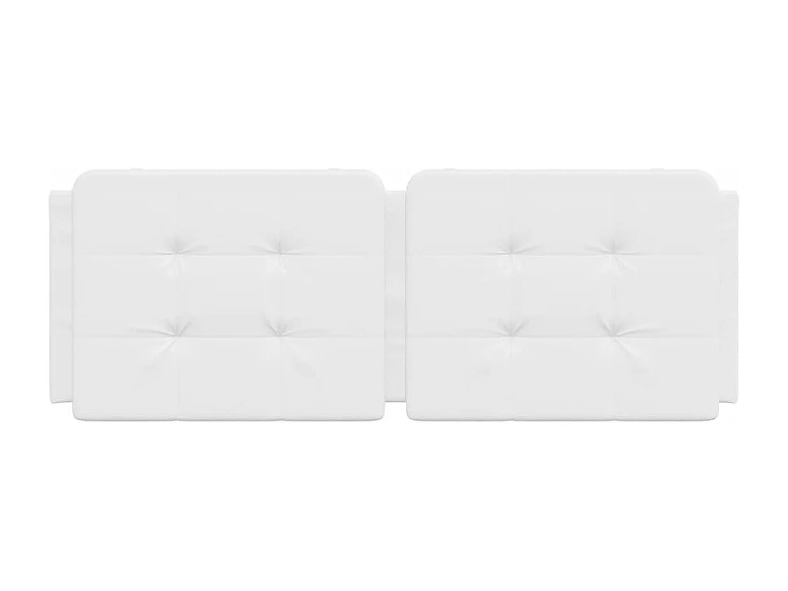 Cabecero de cama acolchado Zadar cuero sintético blanco 140 cm