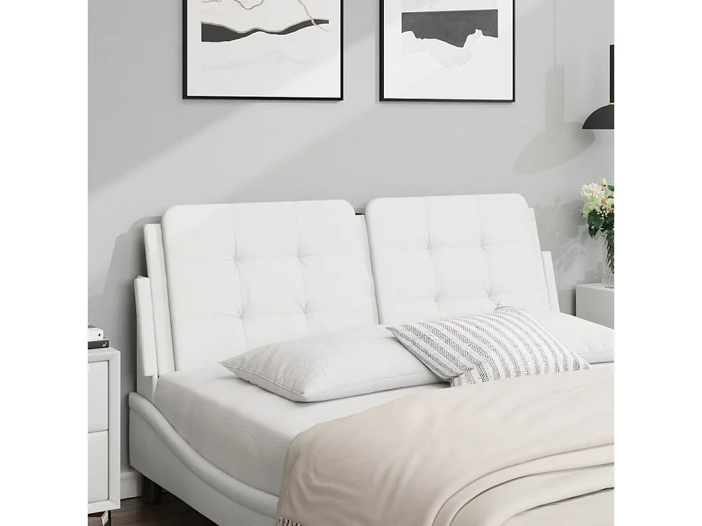 Coussin de tête de lit Zadar blanc 140 cm similicuir