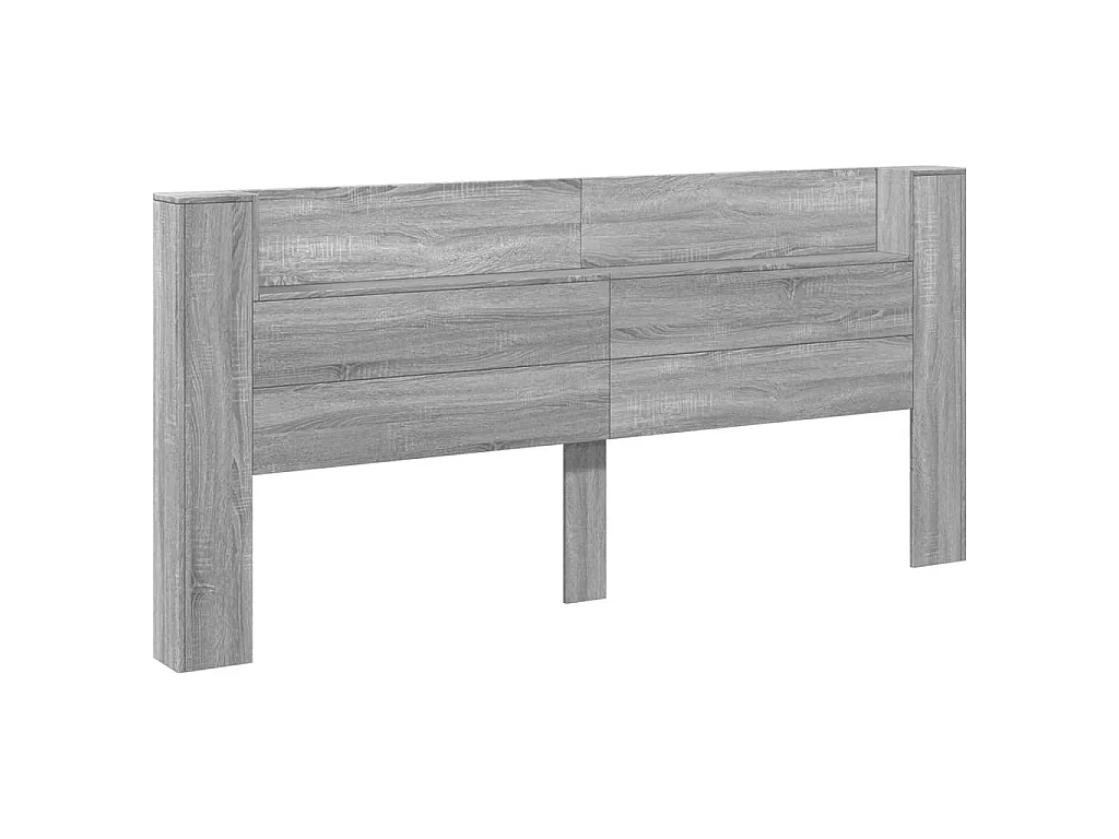 LED-Kopfteil mit Ablage Grau Sonoma 220x16,5x103,5 cm