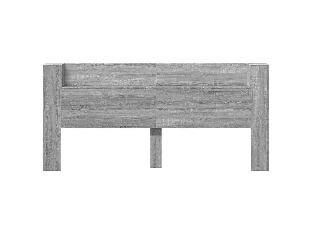 LED-Kopfteil mit Ablage Grau Sonoma 220x16,5x103,5 cm