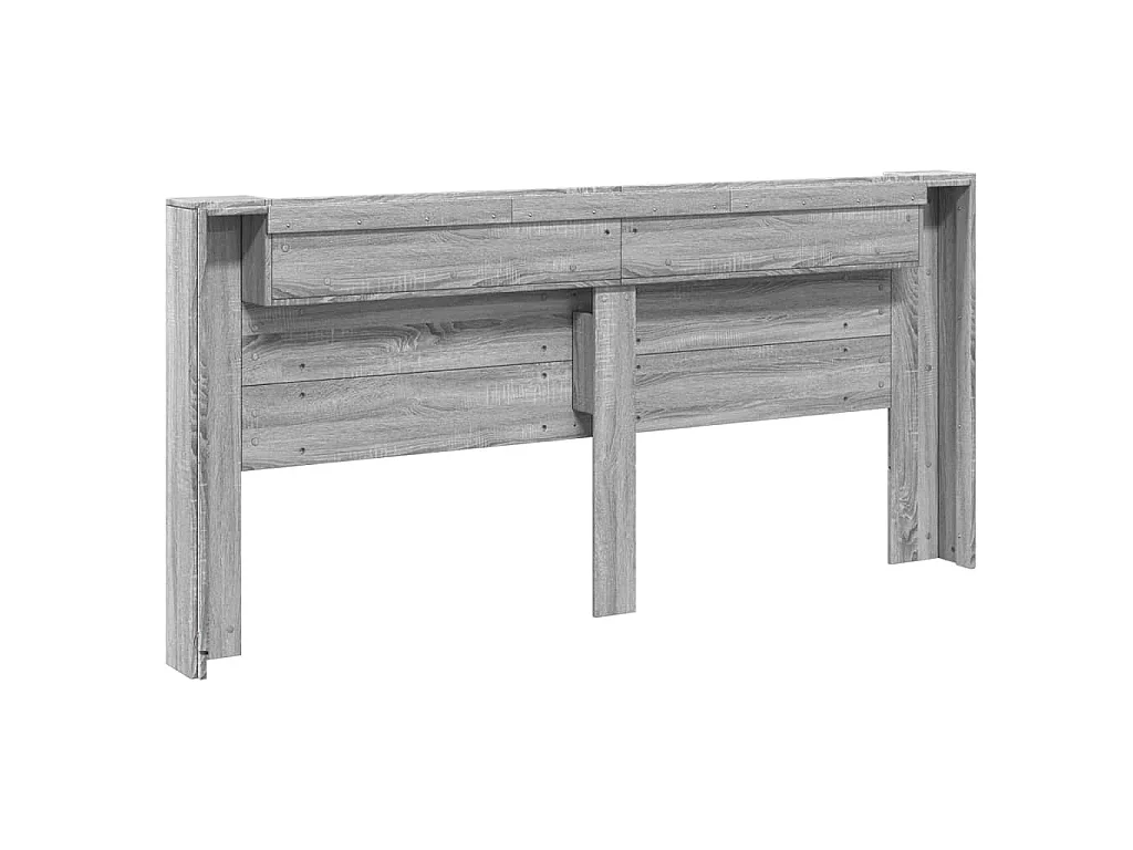 LED-Kopfteil mit Ablage Grau Sonoma 220x16,5x103,5 cm