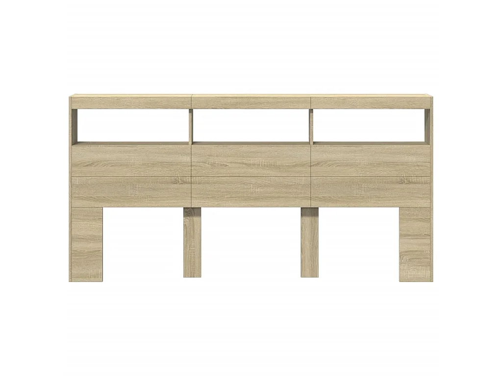 LED-Kopfteil mit Ablagen Sonoma-Eiche 200x17x102 cm