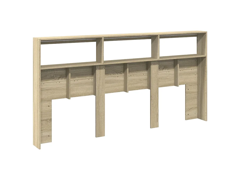 LED-Kopfteil mit Ablagen Sonoma-Eiche 200x17x102 cm