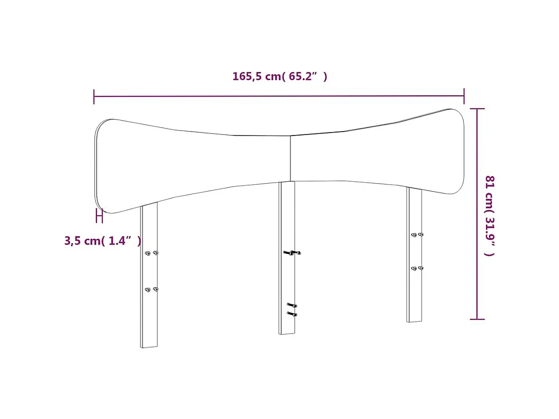 Tête de lit cire marron 160 cm bois massif de pin