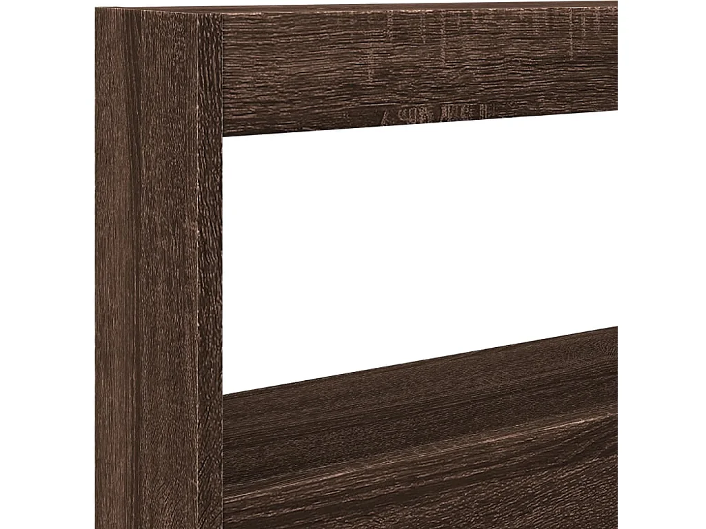 LED-Kopfteil mit Ablagen Braun Eichen-Optik 100x17x102 cm