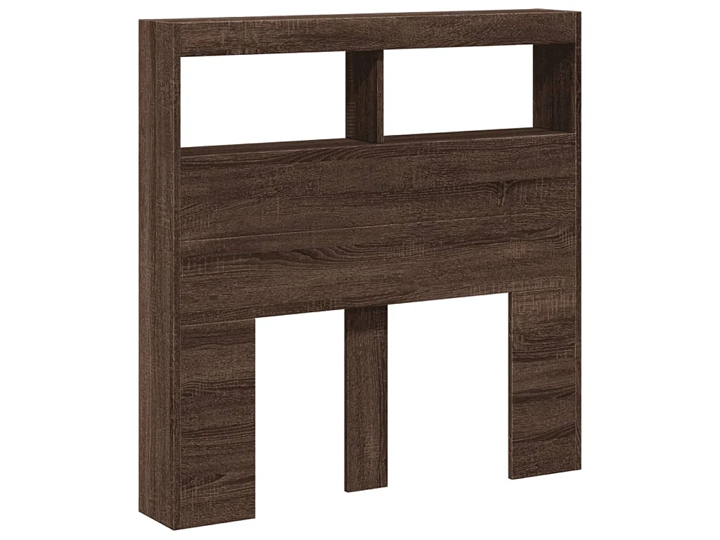 Armoire tête de lit avec LED chêne marron 100x17x102 cm