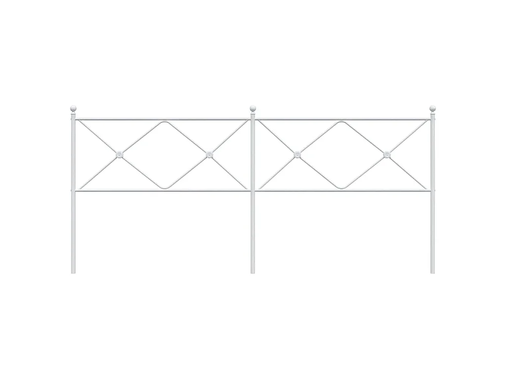 Vervangend hoofdbord 193 cm metaal wit