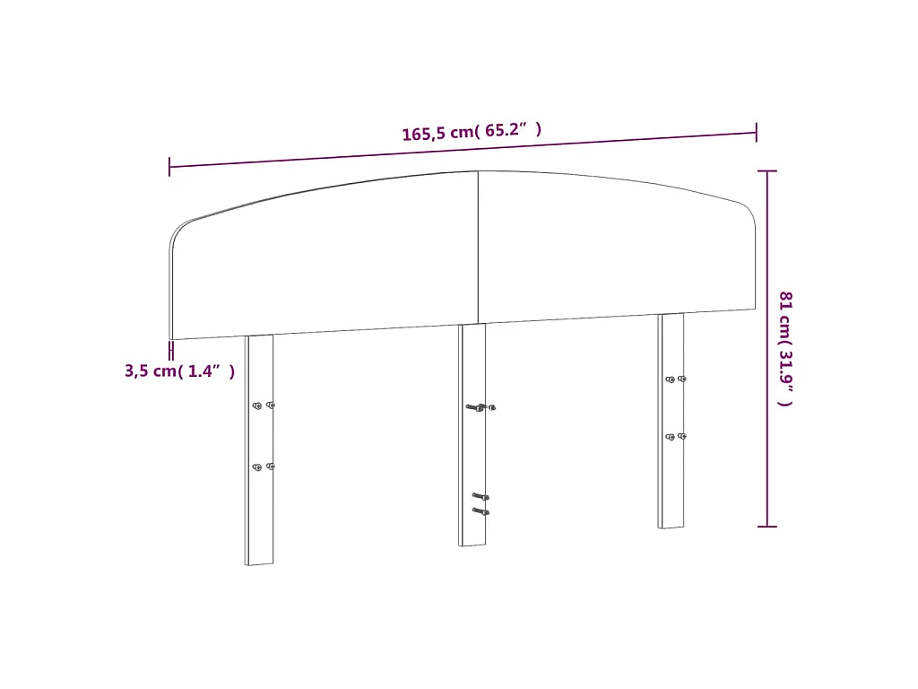 Kopfteil Wachsbraun 160 cm Massivholz Kiefer