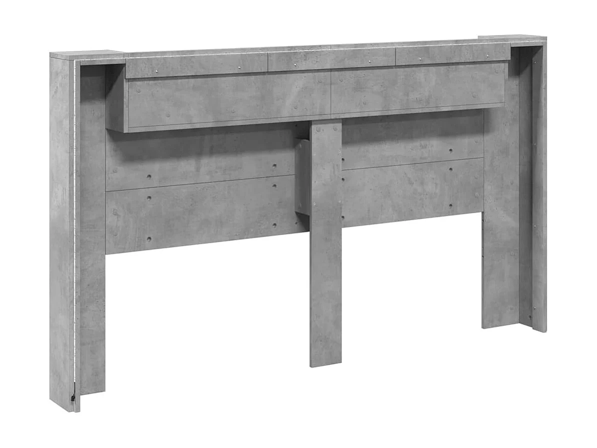 LED-Kopfteil mit Ablage Betongrau 180x16,5x103,5 cm