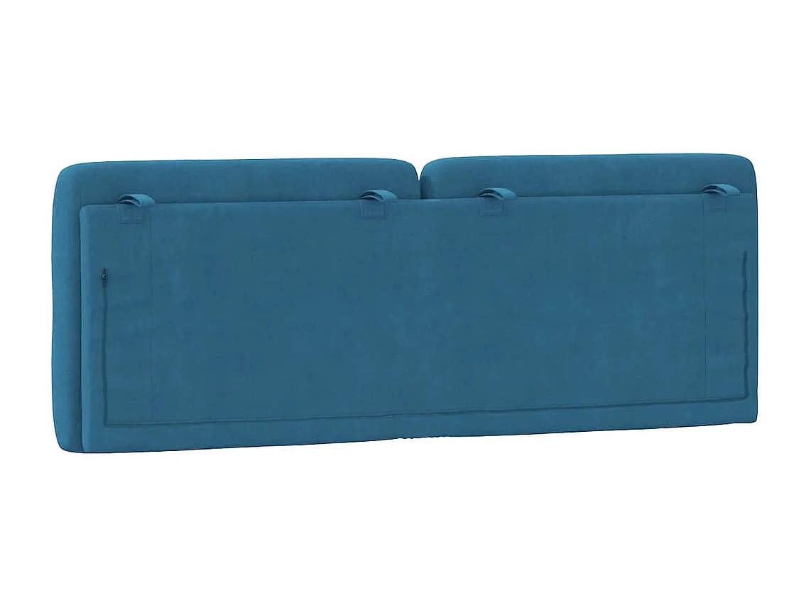 Coussin de tête de lit bleu 140 cm velours