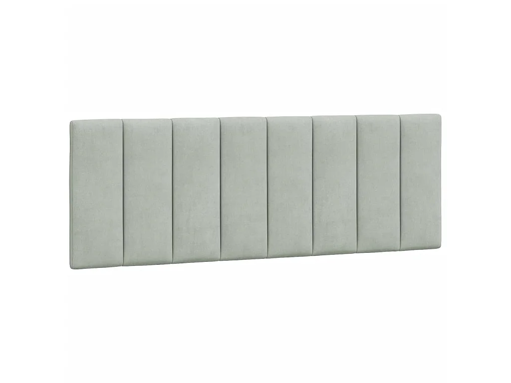 Cabecero de cama acolchado Hanko terciopelo gris claro 120 cm