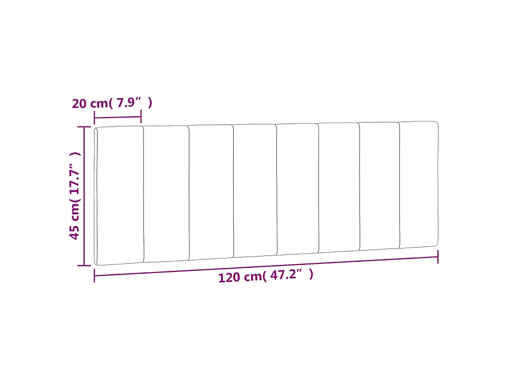 Cabecero de cama acolchado Hanko terciopelo gris claro 120 cm