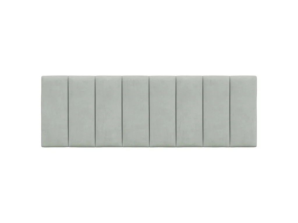 Cabecero de cama acolchado Hanko terciopelo gris claro 120 cm
