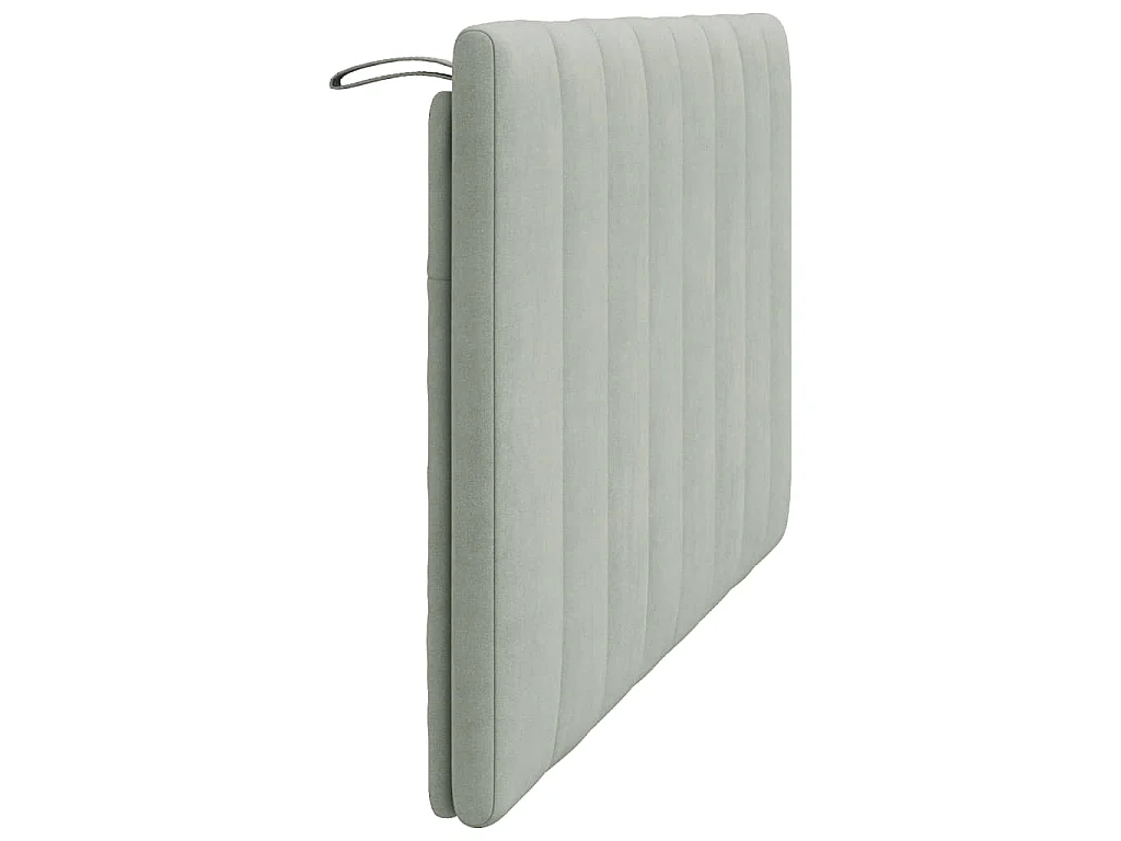 Cabecero de cama acolchado Hanko terciopelo gris claro 120 cm
