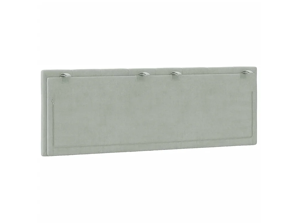 Cabecero de cama acolchado Hanko terciopelo gris claro 120 cm