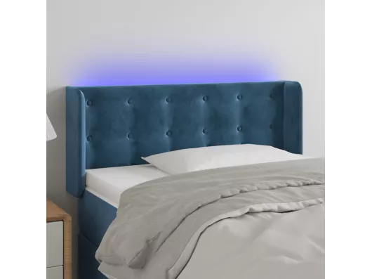 Kauf Unique LED Kopfteil Dunkelblau 93x16x78/88 cm Samt