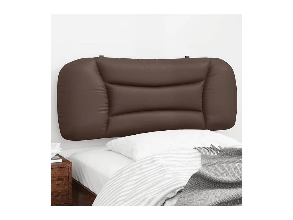 Coussin de tête de lit marron 100 cm similicuir