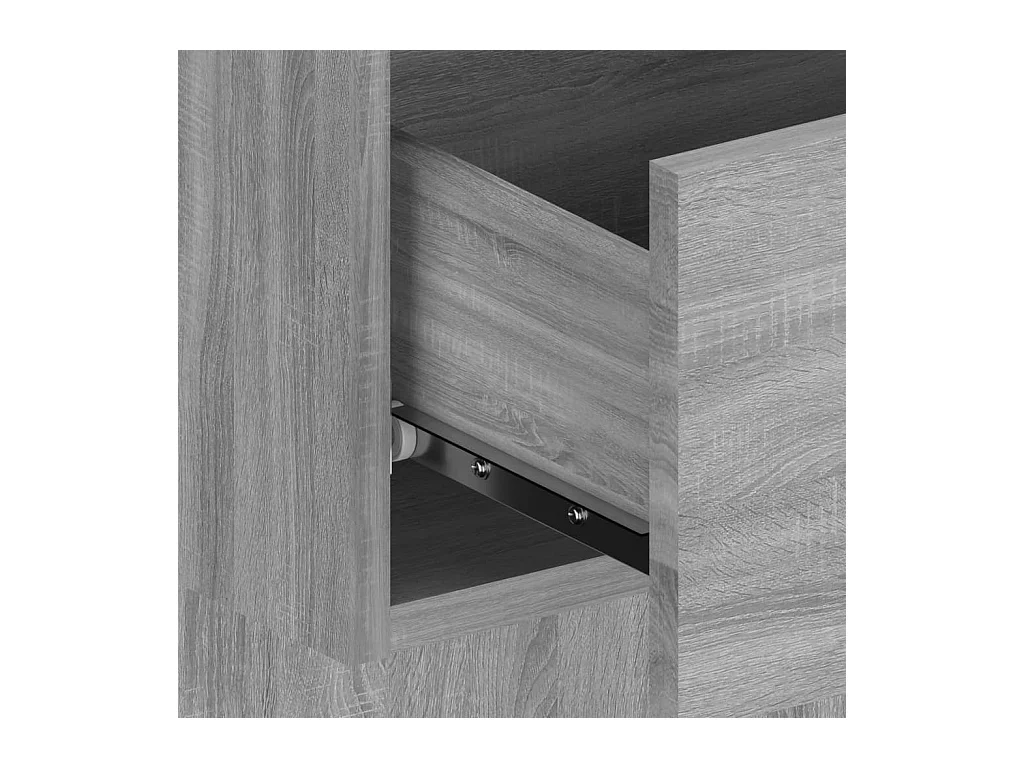 Tête de lit avec armoires sonoma gris Bois d'ingénierie