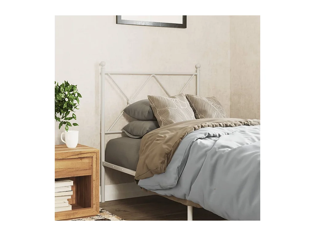 Tête de lit métal blanc 75 cm