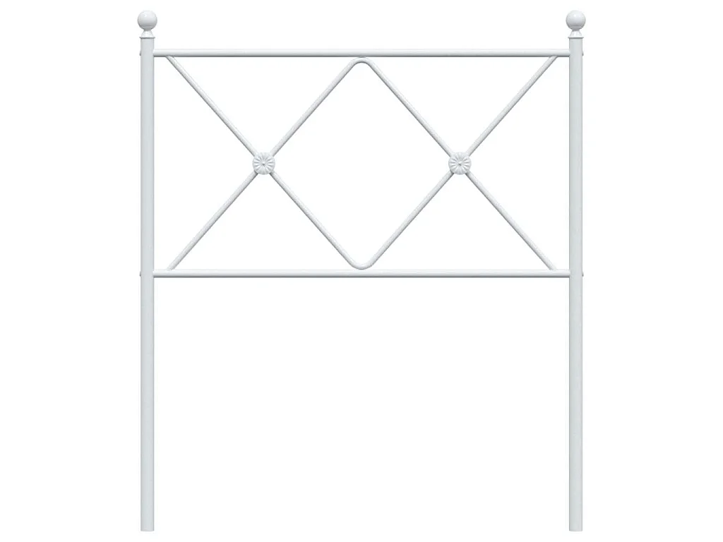 Vervangend hoofdbord 75 cm metaal wit