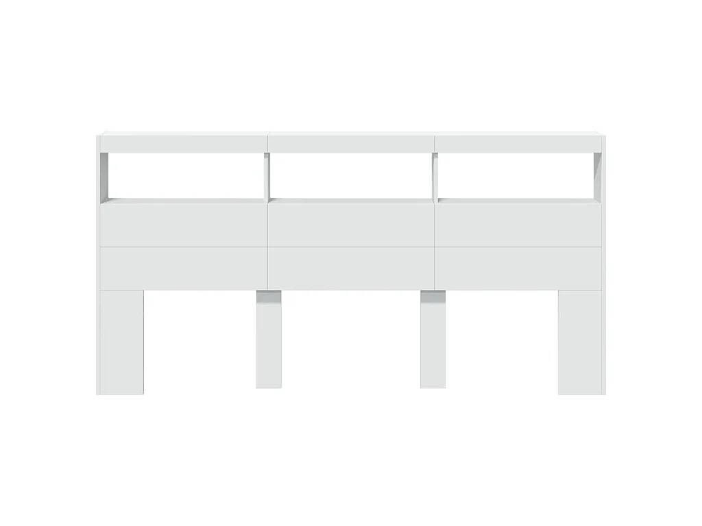 Armário de cabeceira com luzes LED 200x17x102 cm branco