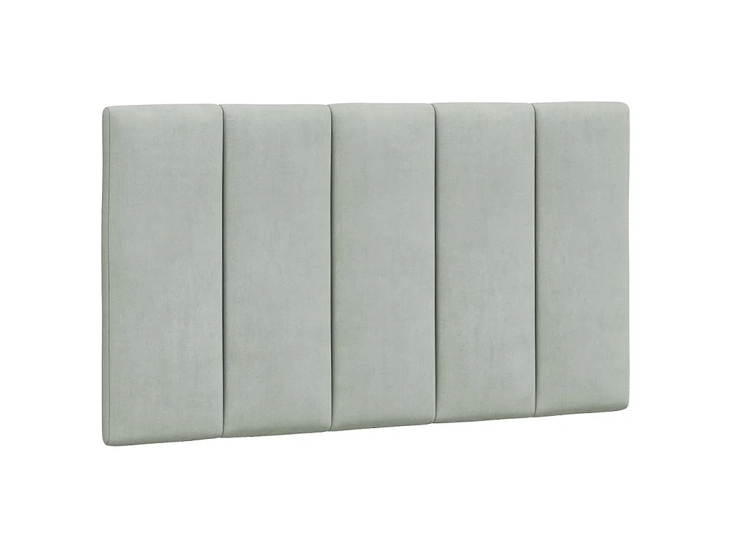 Hoofdbordkussen "Hanko" 90 cm velvet lichtgrijs