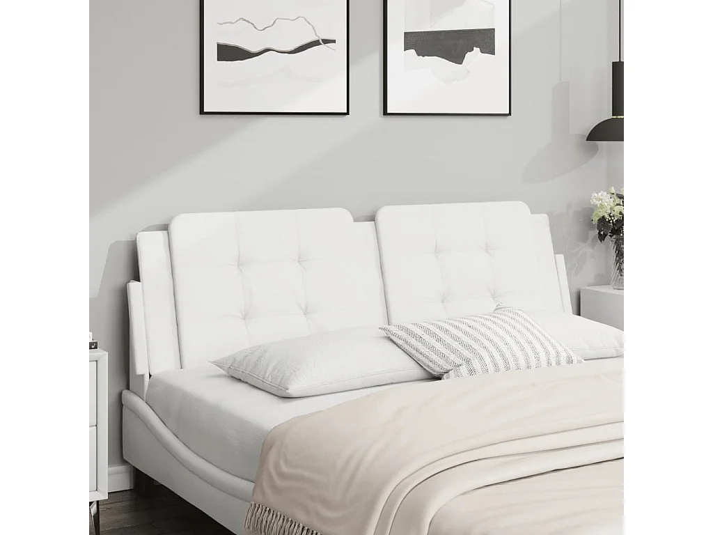 Coussin de tête de lit Zadar blanc 160 cm similicuir