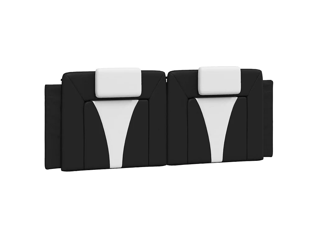 Coussin de tête de lit Viana noir et blanc 120 cm similicuir