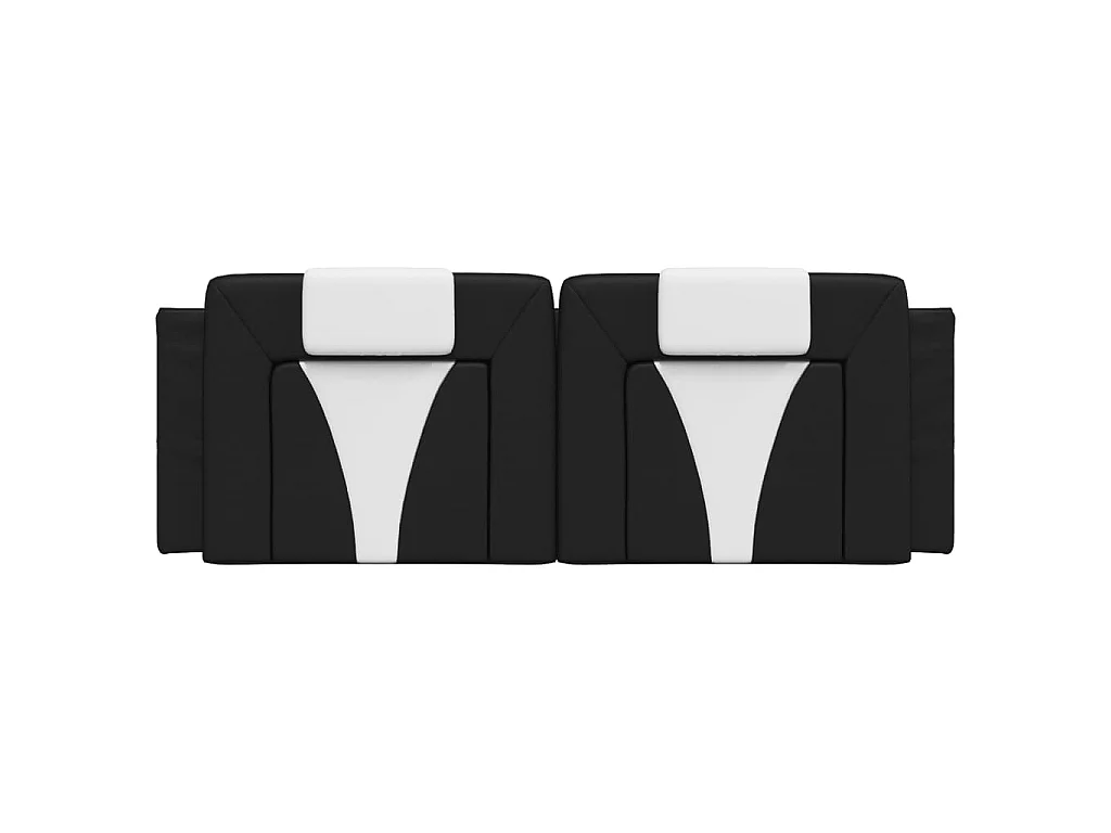 Coussin de tête de lit Viana noir et blanc 120 cm similicuir