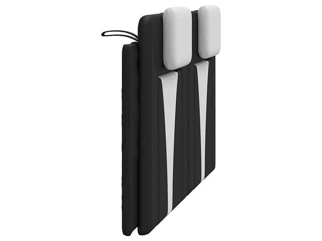 Coussin de tête de lit Viana noir et blanc 120 cm similicuir