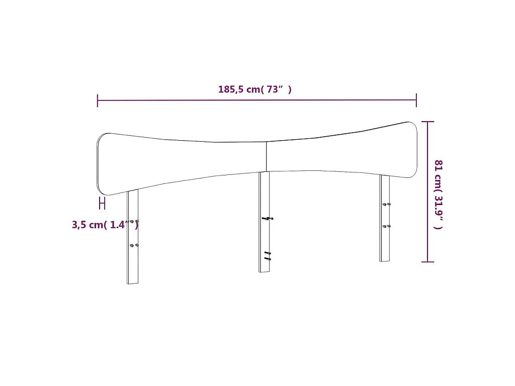 Hoofdbord 180 cm massief grenenhout wasbruin