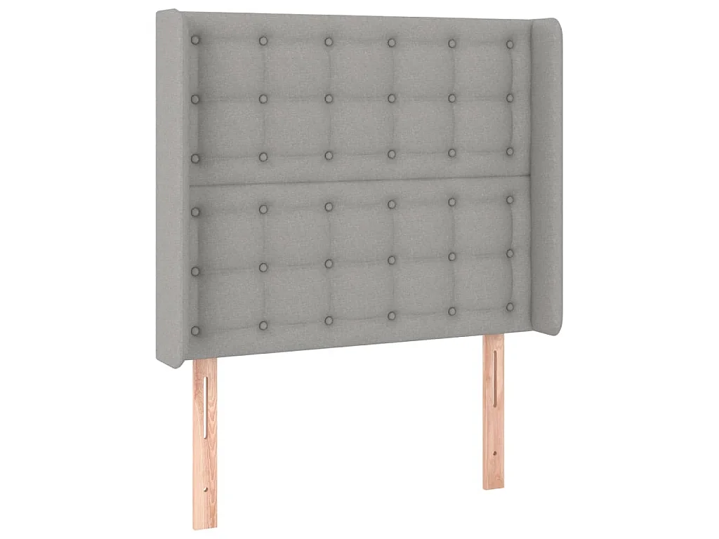 Testiera ad Orecchio Grigio Chiaro 83x16x118/128 cm in Tessuto