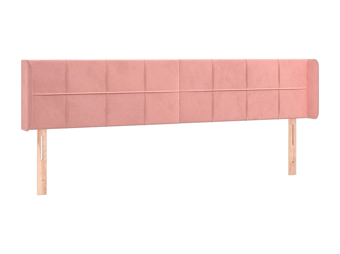 Kopfteil mit Ohren Rosa 163x16x78/88 cm Samt